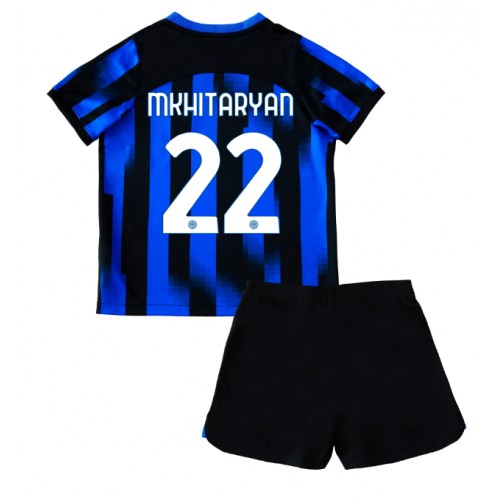 Echipament fotbal Inter Milan Henrikh Mkhitaryan #22 Tricou Acasa 2023-24 pentru copii maneca scurta (+ Pantaloni scurti)